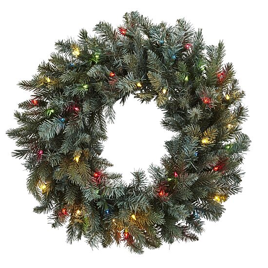 Nearly Natural 30in Lighted Wreath