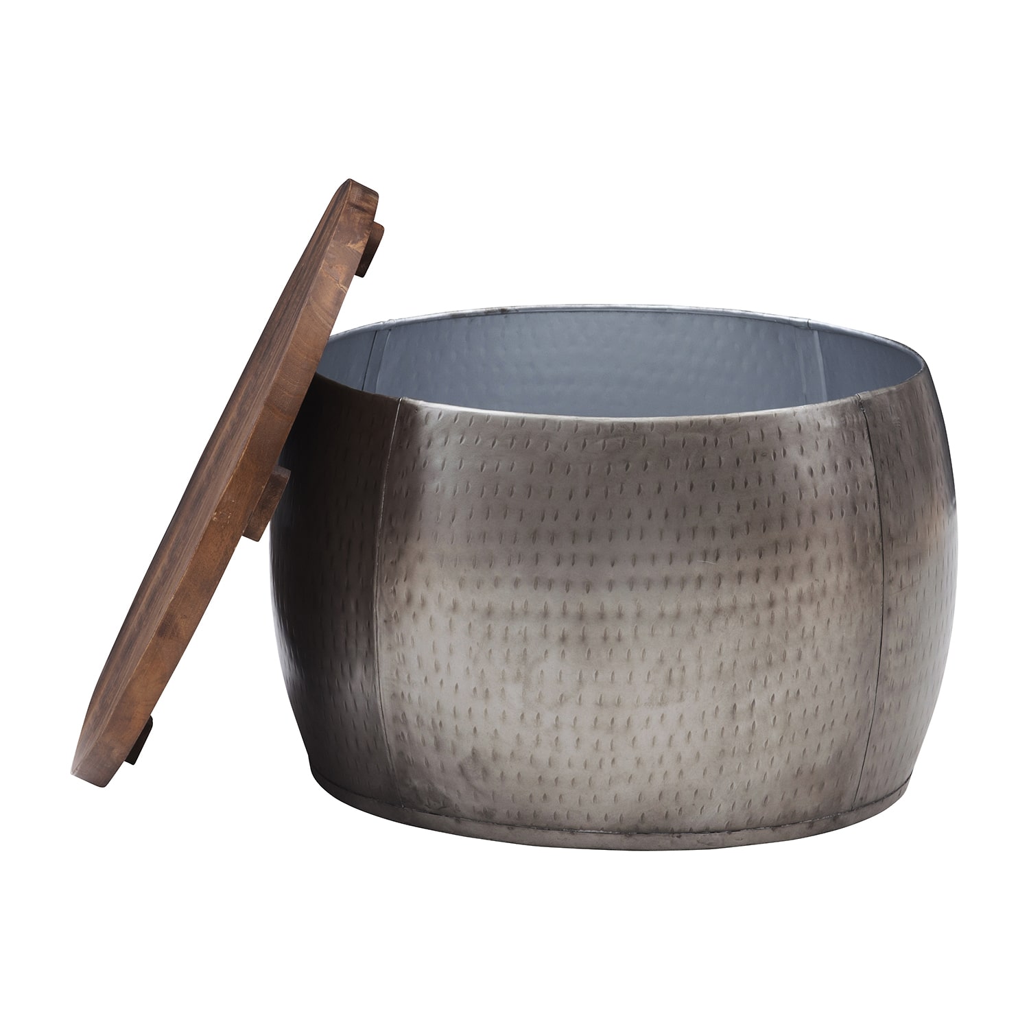 Kirkglen Metal Storage Drum Accent Table
