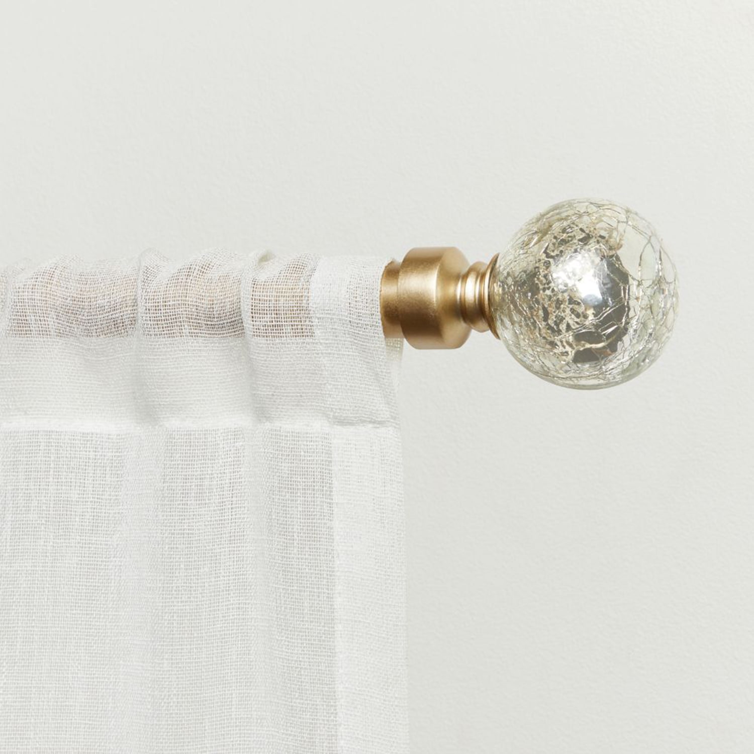 Exclusive Home Curtains Silver Aged Sphere 1 Adjustable Curtain Rod