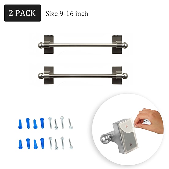Rod Desyne 2pk Self Adhesive 7/16 IN Adjustable Curtain Rod