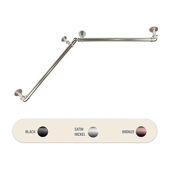 Rod Desyne Blackout Corner 1 IN Adjustable Curtain Rod