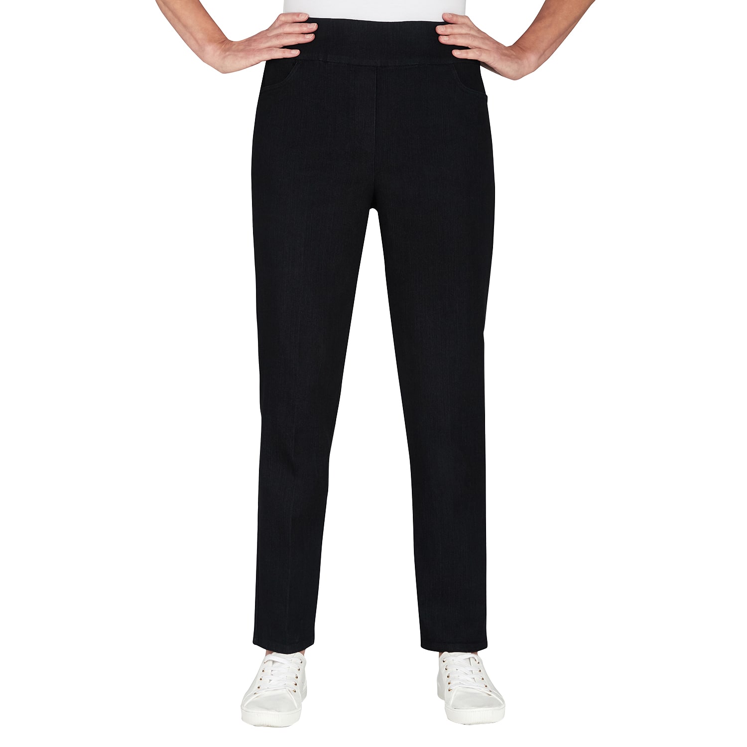 Alfred Dunner Classics Womens Mid Rise Stretch Fabric Straight Leg Jean