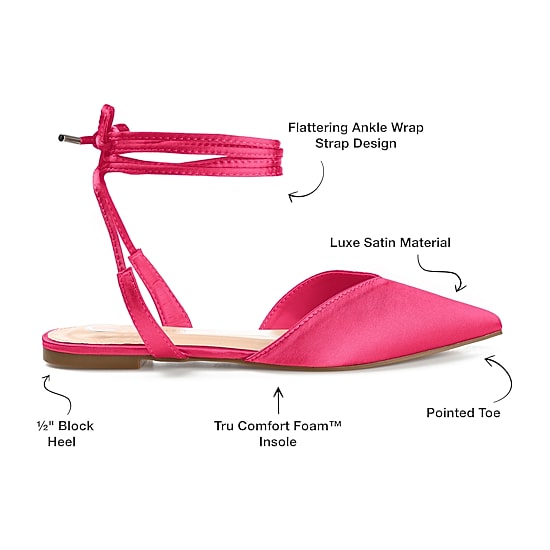 Journee Collection Theia Womens Pointed Closed Toe Ballet Flats
