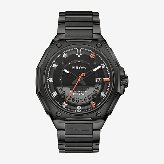 Bulova Marc Anthony Precisionist X Mens Diamond Accent Black Stainless Steel Bracelet Watch 98d183