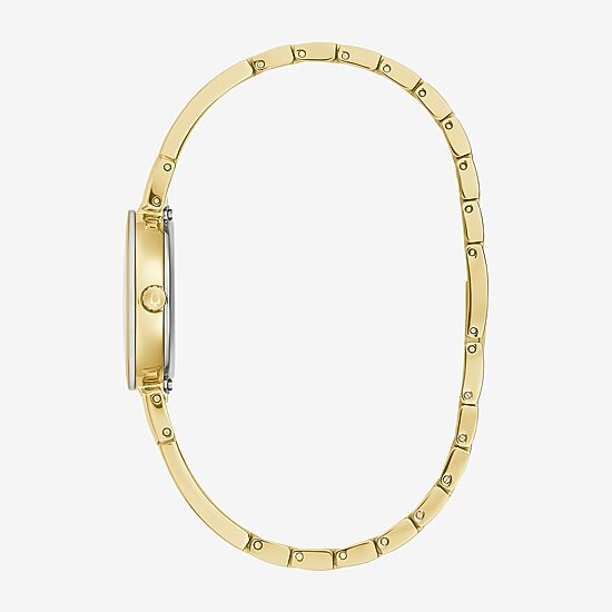 Bulova Marc Anthony Modern Bangle Womens Diamond Accent Gold Tone Stainless Steel Bangle Watch 97p164