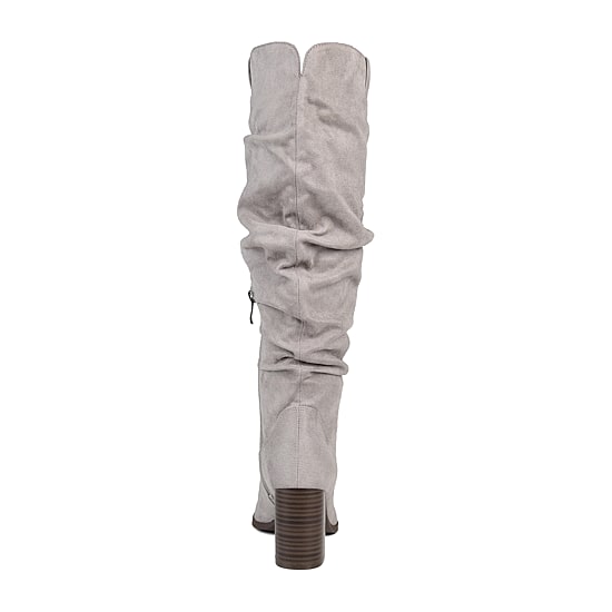 Journee Collection Womens Aneil Extra Wide Calf Stacked Heel Over the Knee Boots