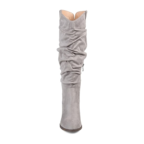 Journee Collection Womens Aneil Extra Wide Calf Stacked Heel Over the Knee Boots