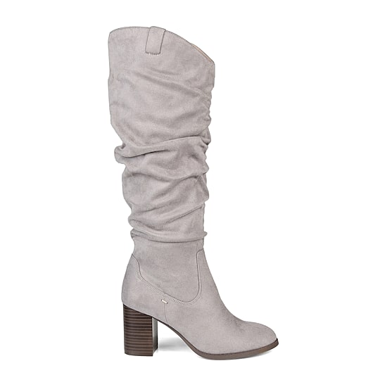 Journee Collection Womens Aneil Extra Wide Calf Stacked Heel Over the Knee Boots