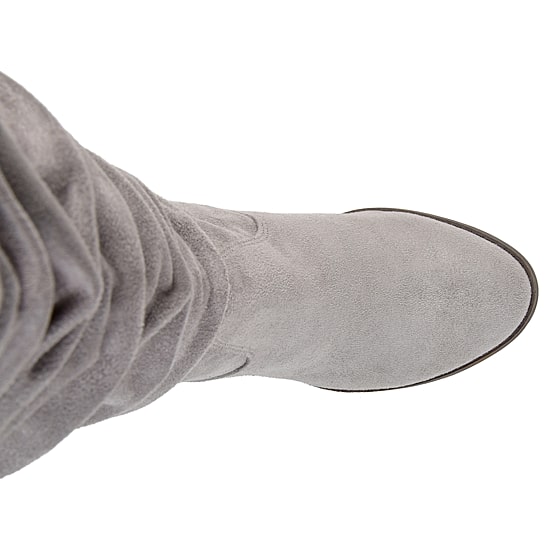 Journee Collection Womens Aneil Extra Wide Calf Stacked Heel Over the Knee Boots