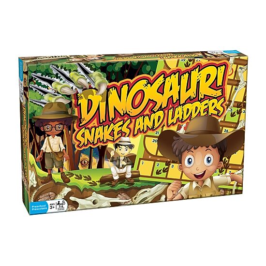 Outset Media Dinosaur Snakes And Ladders - A Dino-Sized Twist On A Classic Game 14-pc. Board Game