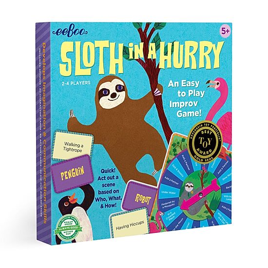 Eeboo Sloth In A Hurry Action Board Game 141-pc. Board Game