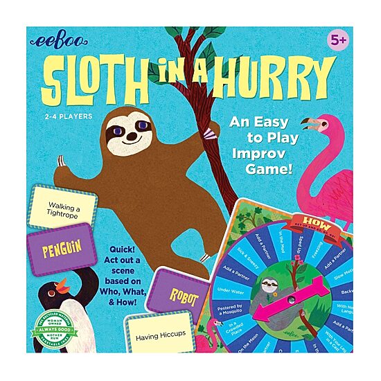 Eeboo Sloth In A Hurry Action Board Game 141-pc. Board Game