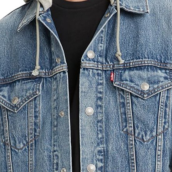 Levi's® Hybrid Hoodie Mens Denim Hooded Lightweight Trucker Jacket