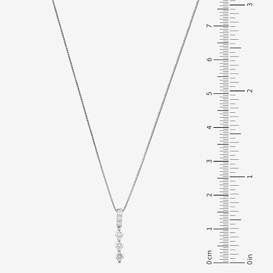 (H-I / Si1) Womens 1/4 CT. T.W. Lab Grown White Diamond Sterling Silver 18 Inch Pendant Necklace