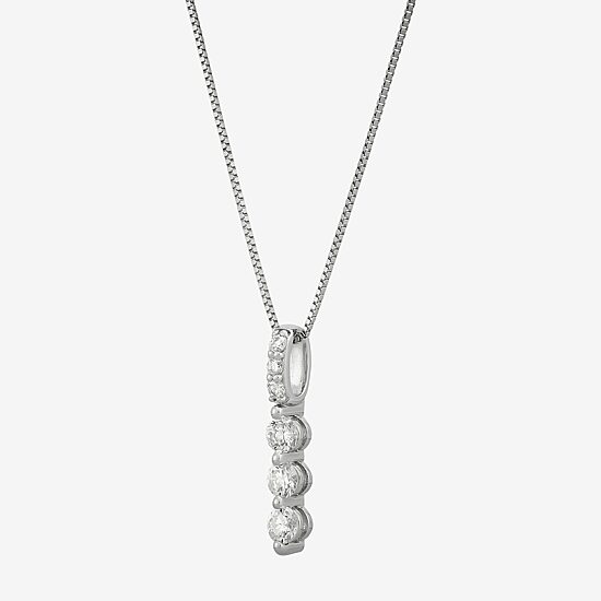 (H-I / Si1) Womens 1/4 CT. T.W. Lab Grown White Diamond Sterling Silver 18 Inch Pendant Necklace