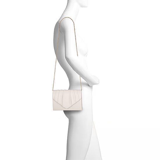 American Glamour Badgley Mischka Soft Pleat V-Flap Vegan Leather Evening Bag
