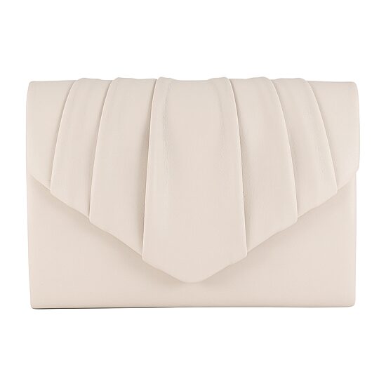 American Glamour Badgley Mischka Soft Pleat V-Flap Vegan Leather Evening Bag