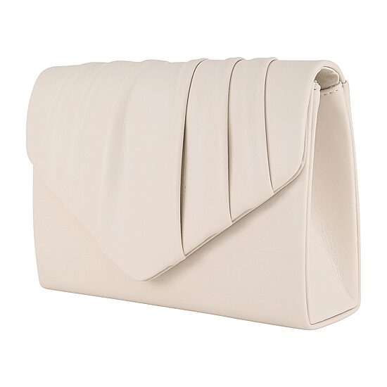 American Glamour Badgley Mischka Soft Pleat V-Flap Vegan Leather Evening Bag