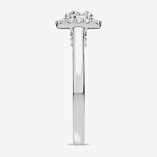 1 CT. T.W. Lab-Grown (G-H / SI1-SI2) Diamond Cushion Halo Engagement Ring in 10K Gold