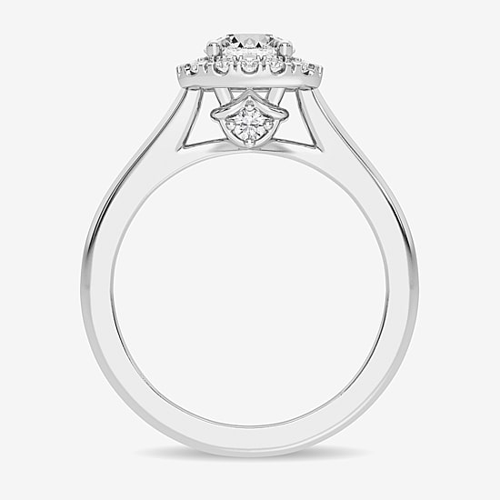 1 CT. T.W. Lab-Grown (G-H / SI1-SI2) Diamond Cushion Halo Engagement Ring in 10K Gold