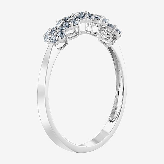 Diamond Blossom (H-I / I1) Womens 2MM 1/4 CT. T.W. Lab Grown White Diamond Sterling Silver Band
