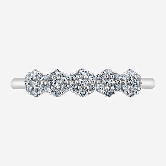 Diamond Blossom (H-I / I1) Womens 2MM 1/4 CT. T.W. Lab Grown White Diamond Sterling Silver Band