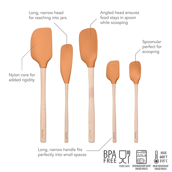 Tovolo Flex-Core Wood Handle 5-pc. Spatula Set