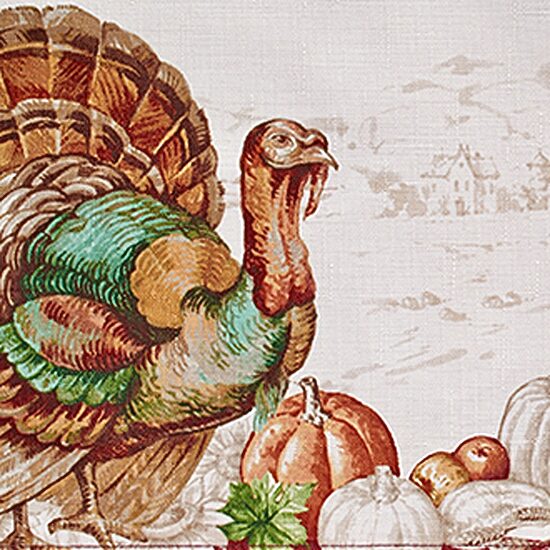 Threadmade Holiday Turkey 70x70 Tablecloth