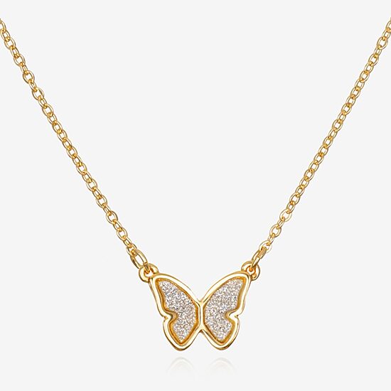 Bijoux Bar Delicates Gold Tone Womens Butterfly 16 Inch Pendant Necklace