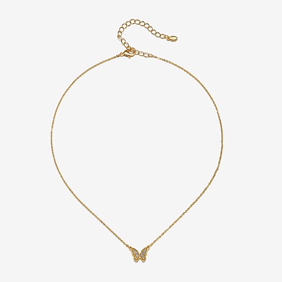 Bijoux Bar Delicates Gold Tone Womens Butterfly 16 Inch Pendant Necklace