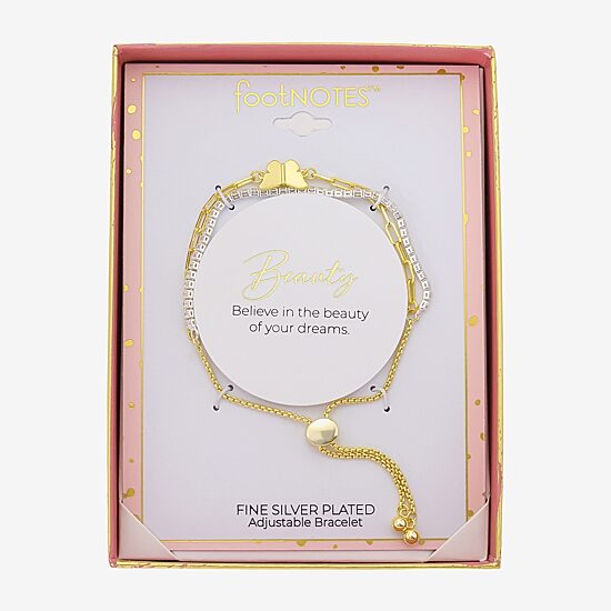 Gratitude & Grace Womens Cubic Zirconia Butterfly Bolo Bracelet