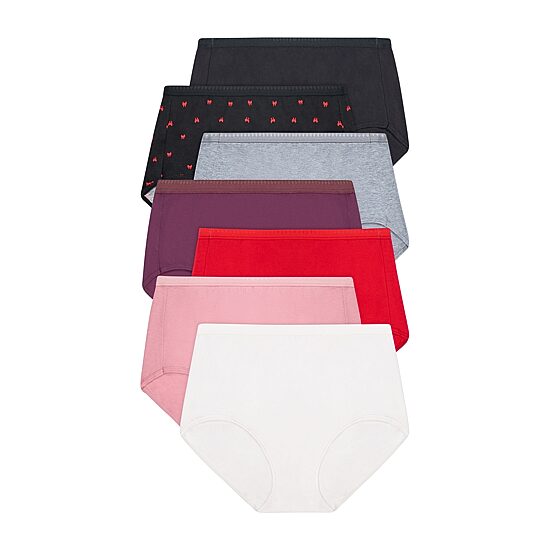 Hanes Ultimate™ Cool Comfort™ Cotton Ultra Soft Womens Average + Full Figure Cooling 7 Pack Brief Panty 40h7cc