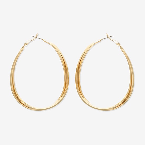 Bold Elements Womens Stainless Steel 53.3mm Hoop Earrings