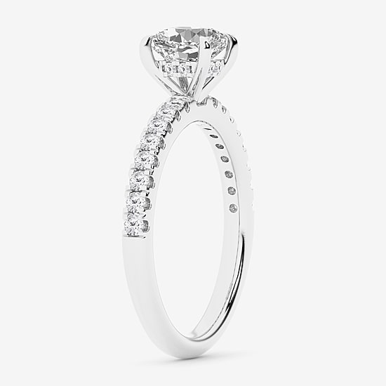 Limited Quantities! (G \ Si1) Womens 1 1/4 CT. T.W. Lab Grown White Diamond 14K Gold Cushion Side Stone Engagement Ring