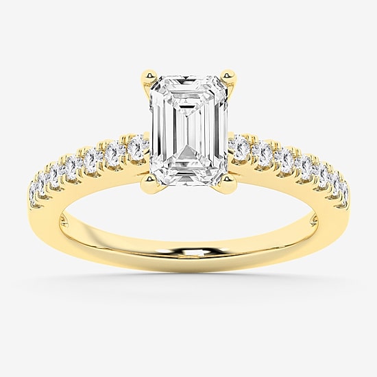 Limited Quantities! (G \ Vs1-Vs2) Womens 1 1/2 CT. T.W. Lab Grown White Diamond 14K Gold Side Stone Engagement Ring
