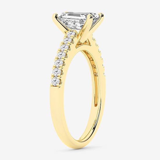 Limited Quantities! (G \ Vs1-Vs2) Womens 1 1/2 CT. T.W. Lab Grown White Diamond 14K Gold Side Stone Engagement Ring