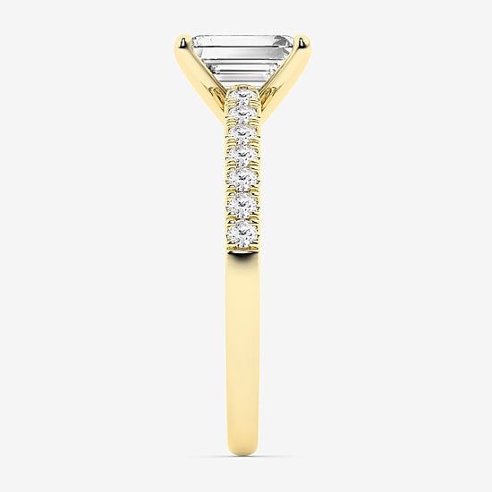 Limited Quantities! (G \ Vs1-Vs2) Womens 1 1/2 CT. T.W. Lab Grown White Diamond 14K Gold Side Stone Engagement Ring