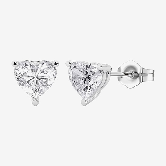 Womens Lab Created White Sapphire Sterling Silver Heart 2-pc. Jewelry Set