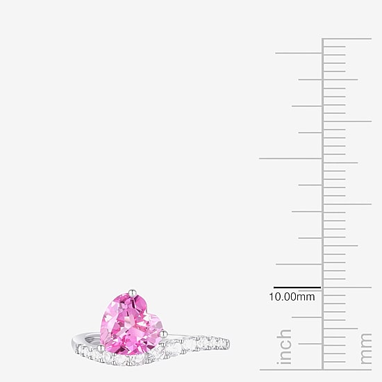 Womens Lab Created Pink Sapphire Sterling Silver Heart 3-pc. Jewelry Set