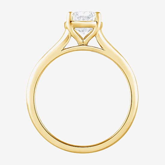 Bridal Addiction (F / Vs2) Womens 1 1/2 CT. T.W. Lab Grown White Diamond 10K Gold Cushion Solitaire Engagement Ring