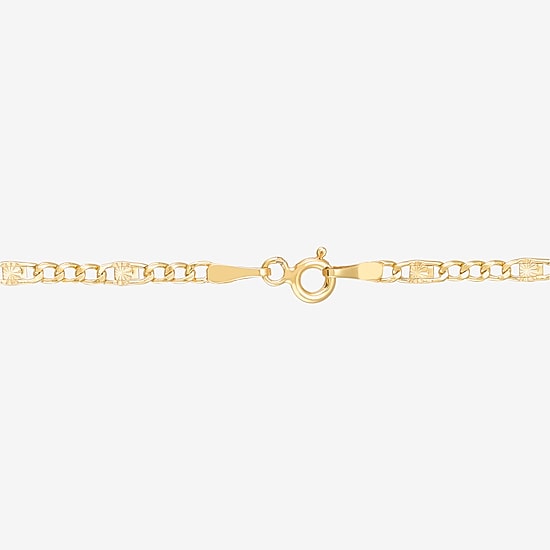 Made in Italy Womens 14K Gold 7.5 Inch Semisolid Figaro Chain Bracelet