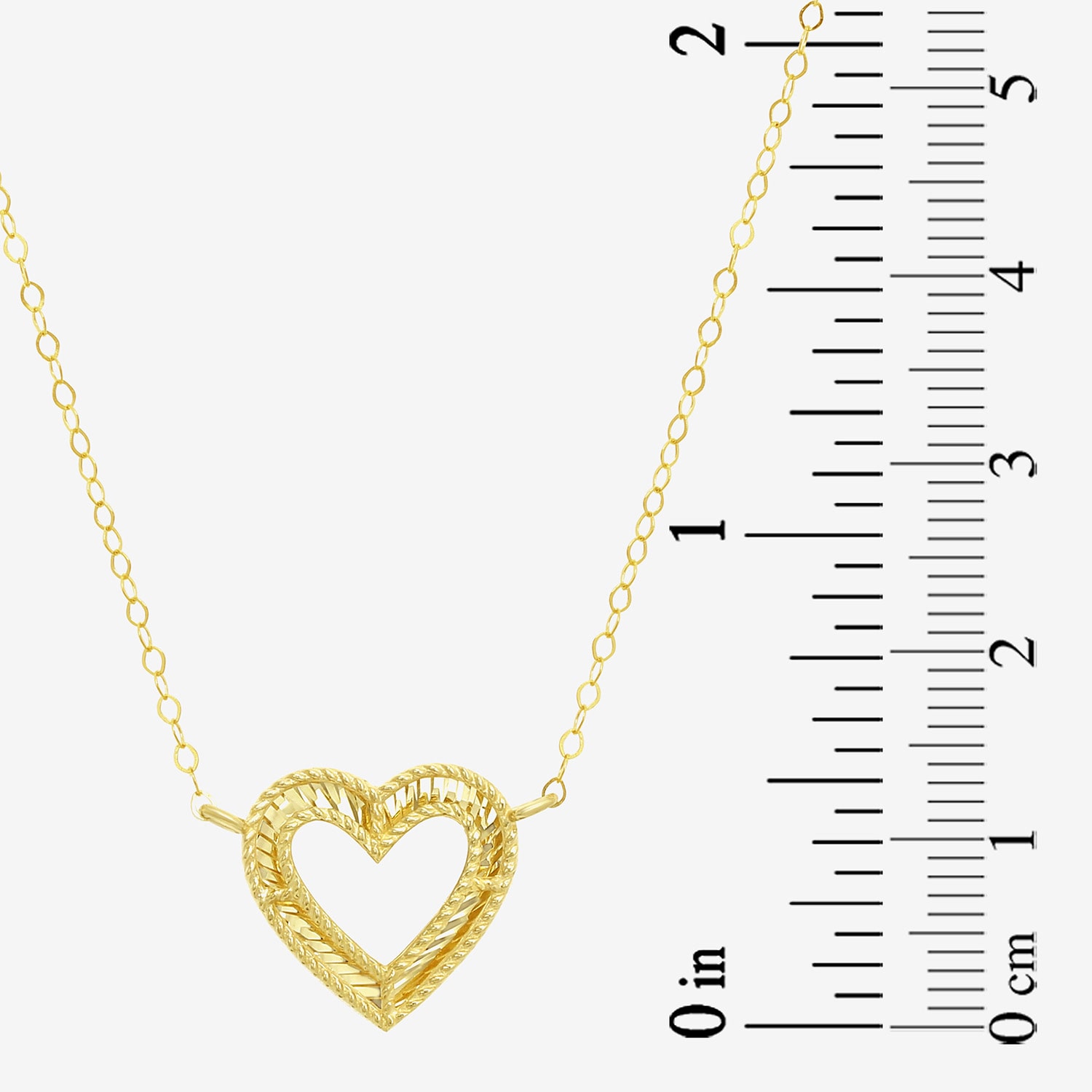 Womens 10K Gold Heart 16 Inch Pendant Necklace