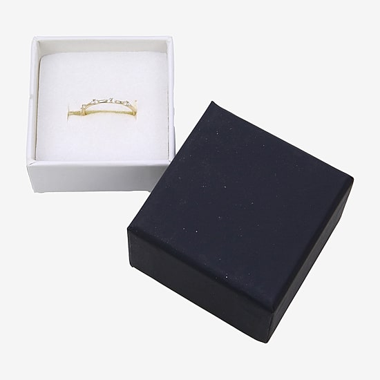 Gold Addiction Womens Cubic Zirconia 10K Gold Round Band