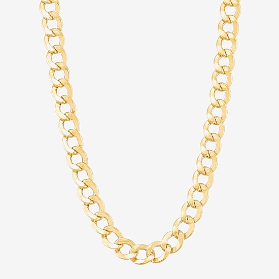Bonded Brilliance Womens 14K Gold Bonded With Sterling Silver 22 Inch Link Chain Necklace