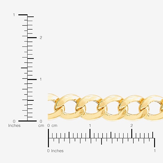 Bonded Brilliance Womens 14K Gold Bonded With Sterling Silver 22 Inch Link Chain Necklace