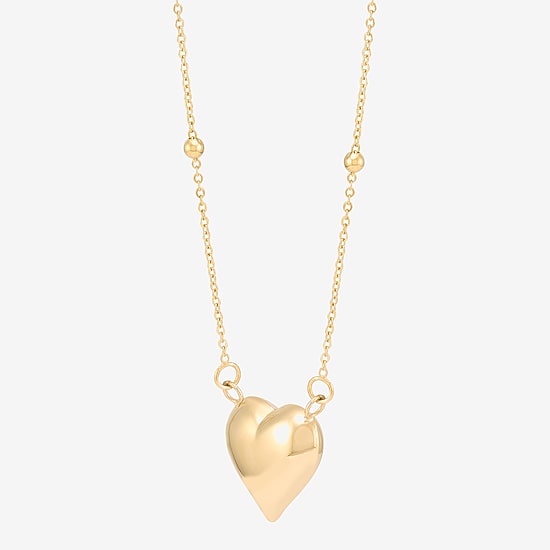 Gold Addiction Womens 10K Gold Heart 17 Inch Pendant Necklace