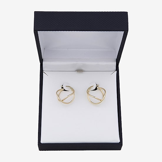 Womens 10K Gold 21mm Round Hoop Earrings