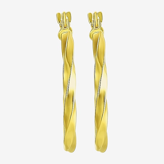 Made in Italy Womens 14K Gold 18mm Round Hoop Earrings
