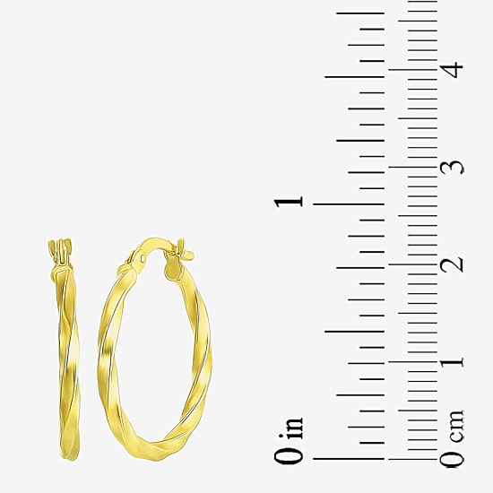 Made in Italy Womens 14K Gold 18mm Round Hoop Earrings