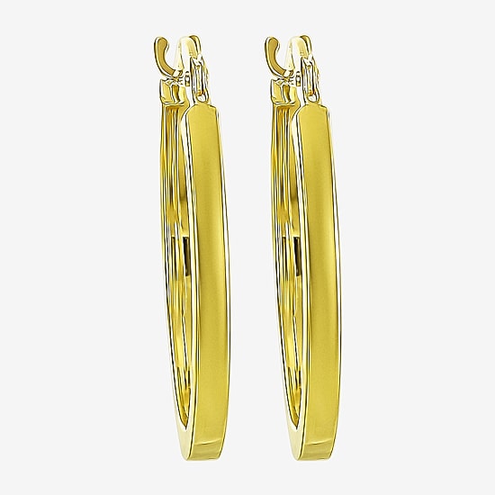 Womens 10K Gold 18mm Round Hoop Earrings